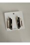 Geometric Bar Stone Earrings – Modern Women's Earrings with Black & Marble Pattern in Gold Setting - 2