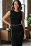 Silver Color Round Ring Detailed Adjustable Chain Belt (110cm) - Dress/Jacket/Shirt - Mfr5005 - 4