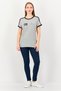 Women Crew Neck Short Sleeve Graphic Print T-Shirt, Grey - 4