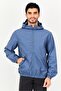 Men Solid Bomber Jacket, Slate Blue