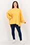 Women Oversized Crew Neck Solid Long Sleeve Sweatshirt, Orange - 4