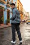Men's Dark Anthracite Lightweight Puffer Jacket – Water Repellent, Heat Insulating, S Slim Fit Casual Model - 3