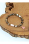 Certified Agate, Pink Opal, and Hematite Natural Stone Women's Bracelet - Pink Tassel - 4