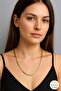 Vip Arpa Cut Round Model Luxury Steel Necklace, Non-Tarnish Modern Design, 60 cm