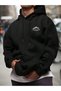 Advanture Mountain Printed Oversized Hooded Men's Sweatshirt