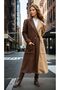 Women's Brown Mink Two-Color K Melton Coat a Unlined Special Design 700-3320341