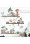 Cute Cat & Potted Plant Watercolor Wall Stickers (2 Sheets) - Removable Vinyl Decals - 5