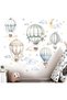 Baby Balloon Wall Stickers for Nursery: Kids Boys Girls Bedroom Wall Decals - Hot Air Balloon Stars
