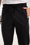 Men's Black Cuffed Diving Fabric Sweatpants - 4