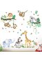 Baby Animals Wall Stickers - Jungle Monkey Elephant Giraffe Lion Decals for Kids - 3