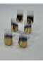Titanium Coated Gold 6-Piece Long Glass Water Cup Set - 6-Piece Luxury Glass Cup Set - 4