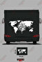 World Map Compass Patterned Caravan Sticker Coating
