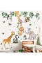 Jungle Animals Wall Stickers for Baby - Peel & Stick Monkey, Elephant, Giraffe, Lion Decals (Ages 1- - 2
