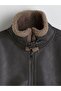 Lcw Vision Standard Mold Fur Collar Men's Leather-Look Coat - 7
