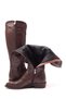 Zippered Brown Genuine Leather Women's Western Long Boots - 3