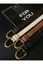 4-Piece Oval Buckle Women's Trouser Belt, Coat Belt, Shirt Belt, Dress Belt - 3