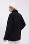 Women's Black Half Zipper Fleece Sweat - 8