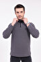 Men's Plum Melange Half Zip Fleece Sweat - 7