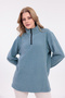 Women's Blue Half-Zip Fleece Sweatshirt