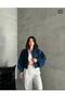 Denim Jacket with Balloon Sleeves - 2