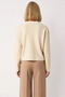 Women's Thessaloniki Textured V-Neck Low-Sleeve Relaxed Fit Comfortable Knitwear Cardigan Model Offering Everyday Elegance - 6