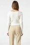 Women's Crop Square Neck Corded Fabric Knitwear Cardigan Body-Hugging Soft Textured Long Sleeve Slim Knit Stylish - 6