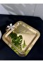 Single-Sided Gold Stainless Steel Coffee Presentation & Serving & Catering Tray with Daisy Accessories - 3