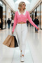 Women's Peter Pan collar Detailed Corded Fabric Knitwear Crop Cardigan Off Shoulder Long Sleeve Comfortable and Stylish Design - 4