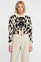 Women's Leopard Print Soft Textured Long Sleeve Regular Fit Crop Knit Cardigan with Tie Detail on the Front - 5