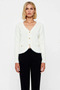 Women's V-Neck Button Detailed Furry Textured Knitwear Cardigan Design Offering a Modern and Comfortable Style - 5