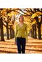 Women's Polo Neck Fitted Long Sleeve Corded Fabric Knitwear Cardigan Casual Elegance and Offering Design