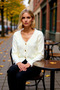 Women's V-Neck Button Detailed Furry Textured Knitwear Cardigan Design Offering a Modern and Comfortable Style - 3