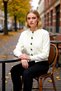 Women's Regular Fit Rose Buttoned Crop Knitwear Cardigan Jacket Looks Modern and Stylish Sports - 3