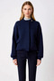Women's Zippered Wide-Fit Coat-Looking Special Yarn Textured Knitwear Cardigan Comfortable Outerwear Option - 5