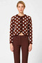 Women's Diamond Pattern Crew Neck Cropped Knit Cardigan Casual Complementing Piece Aesthetic - 5