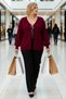 Women's V-Neck Tie Detail Balloon Sleeve Knitwear Cardigan Design That Offers Everyday Elegance and Comfort Stylish - 4