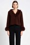 Women's Regular Fit Long Sleeve Knit Cardigan Designed with Special Yarn Otrich and Fur Details - 4