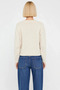 Women's Cropped Cut Metal Detail Crew Neck Long Sleeve Soft Textured Knitwear Cardigan Casual Styles - 6