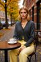 Women's Basic Cut Soft Textured Long Sleeve V-Neck Buttoned Crop Knit Cardigan Casual Chic Stylish - 3