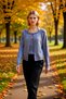 Women's Boat Neck Low Sleeve Knitwear Cardigan and Strap Blouse Two-Piece Set Soft Textured Comfortable Casual