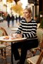 Women's Striped Crew Neck Buttoned Knit Cardigan Comfortable Regular Fit a Special Addition to Your Everyday Style - 3