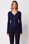 Women's Polo Neck Fitted Long Sleeve Corded Fabric Knitwear Cardigan Casual Elegance and Offering Design - 5