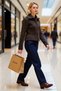 Women's Beard Yarn F Corded Fabric Woven Zippered Knitwear Cardigan Long Sleeve Turn-Down Collar - 4