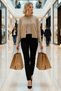 Women's Crew Neck Plain Pattern Knitwear Cardigan Blouse Set Comfortable and Stylish Look Functional - 4