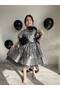 Silver Sequins Big Bow Detail Sparkly Evening Dress + Buckle + Neck Collar - 7