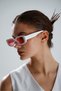 Vintage White Thick Framed Retro Women's Sunglasses - 2