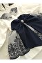 Navy Blue Dress with Detailed Embellishments - 4