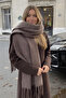 Klein Soft Touch Tassel Detailed Wool Textured Premium Fringed Puffy Scarf (195 X 45 cm) - 2