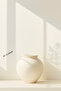 Cream Textured Vase Stoneware Modern Scandinavian Style ALYA Home Decor Earth Handmade 28*26 Cm - 4
