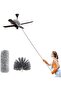 Duster with Extra Long Extension Pole - Microfiber & Cobweb Double Replacement Heads